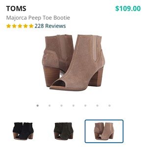 Toms Majorca suede peep toe booties